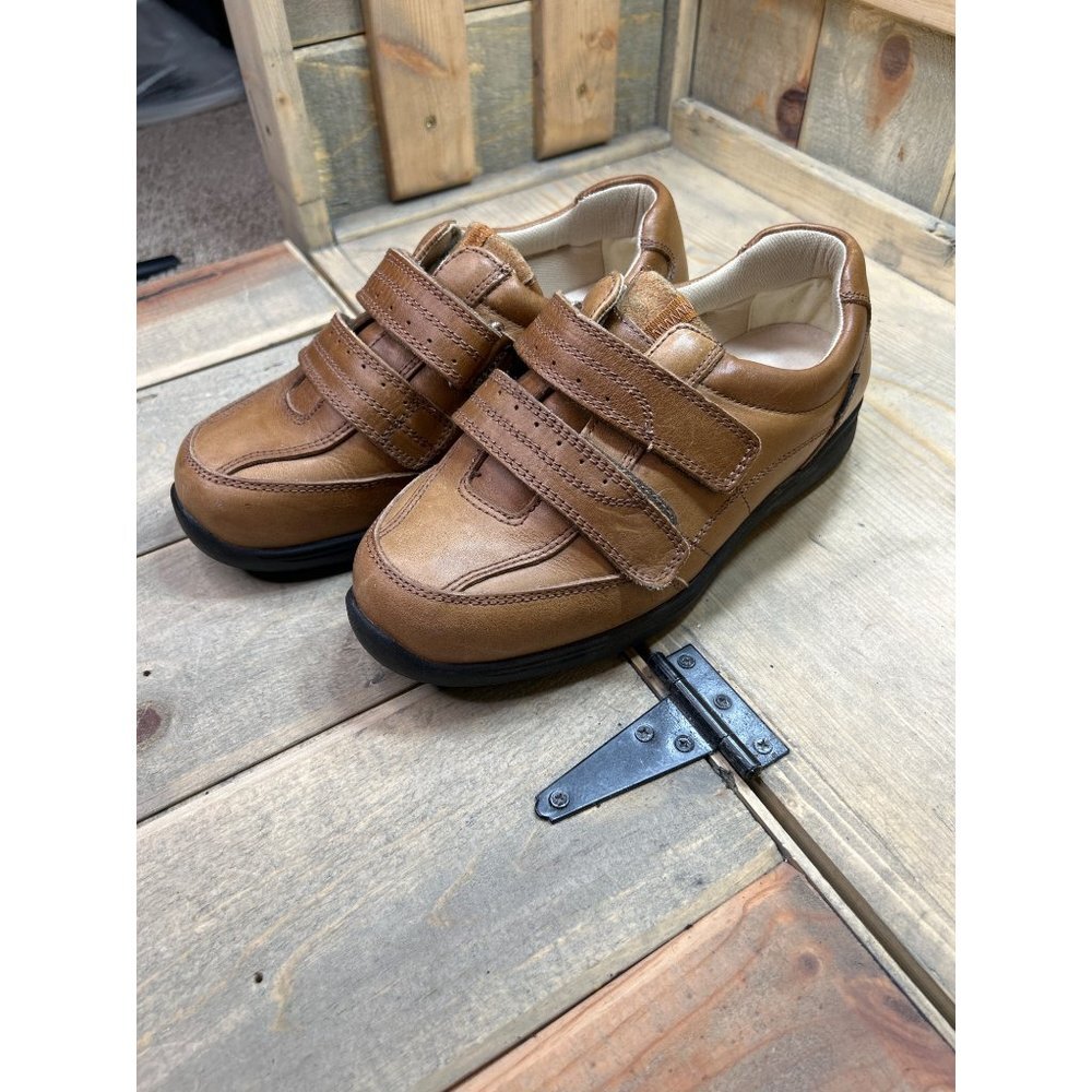 Cosy Feet Tan Leather Comfort Shoes Hook & Loop UK6 US8 Womens EU39 - Picture 4 of 7